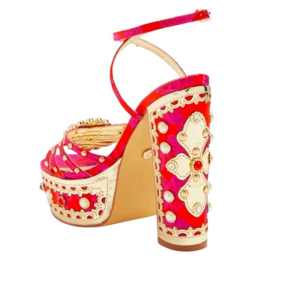 Azalea Wang Aline Platform Sandals in Red – Sz 11 - Picture 3 of 14